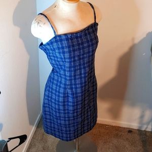 Navy blue plaid dress